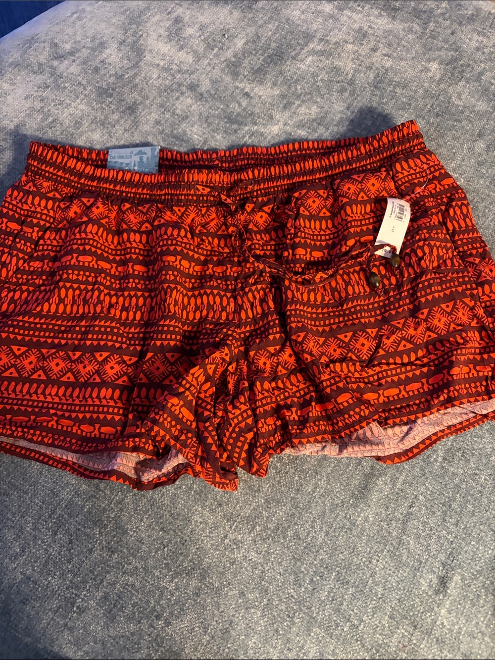 Old Navy Red and Black Aztec Elastic-Waist Athletic Shorts